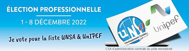 Bandeau élections professionnelles UNSA-DD et UnIPEF