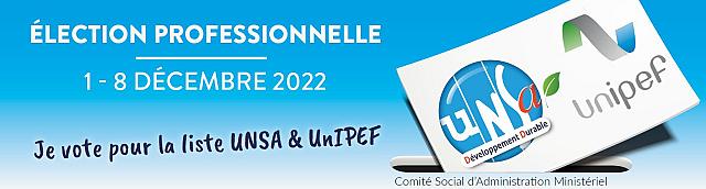 Bandeau élections professionnelles UNSA-DD et UnIPEF